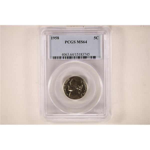 1958 JEFFERSON NICKEL PCGS MS64