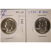 Image 1 : 1957-P AND 1958 WASHINGTON SILVER QUARTERS BU