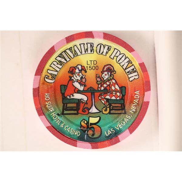 $5 REO CASINO CHIP CARNIVAL OF POKER LIMITED