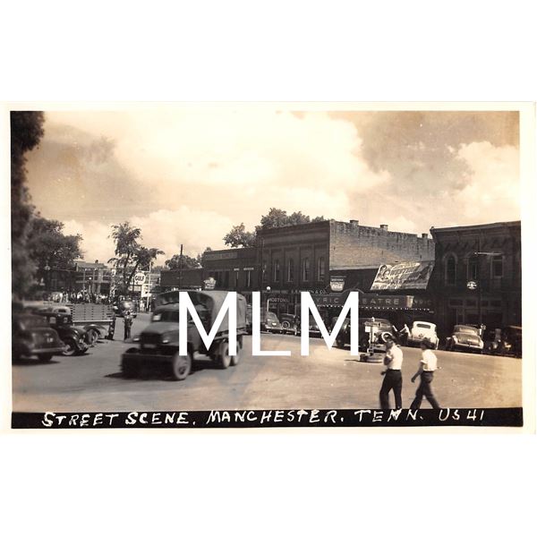 Lyric Theatre Street Scene Manchester, Tennessee Photo Postcard