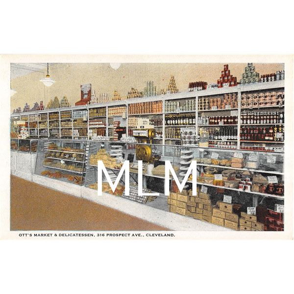 Ott's Market & Delicatessen Counter Interior Cleveland, Ohio Postcard