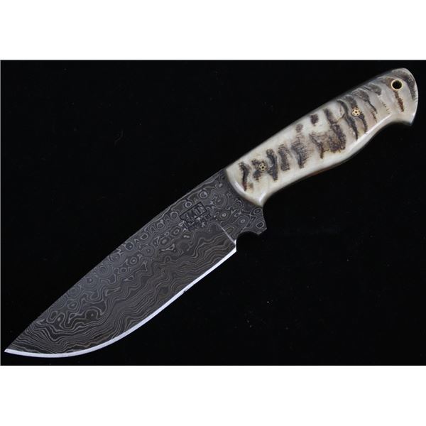 M.T. Knives of Bozeman Rams Horn Damascus Knife