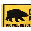 Image 2 : Grizzly Bear Warning Sign from Canada