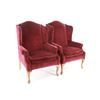 Image 2 : Cabriole Winged Maroon Velvet Chairs c Early 1900s