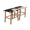 Image 1 : Danish Mid-Century Modern Wood Cowhide Stool Pair