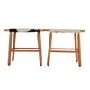 Image 2 : Danish Mid-Century Modern Wood Cowhide Stool Pair