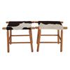 Image 3 : Danish Mid-Century Modern Wood Cowhide Stool Pair