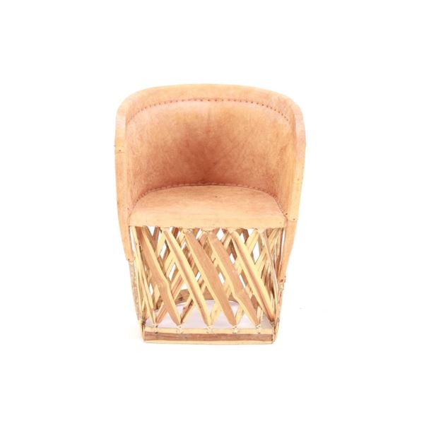 Mexican Equipale Pig Skin Barrel Lounge Chair