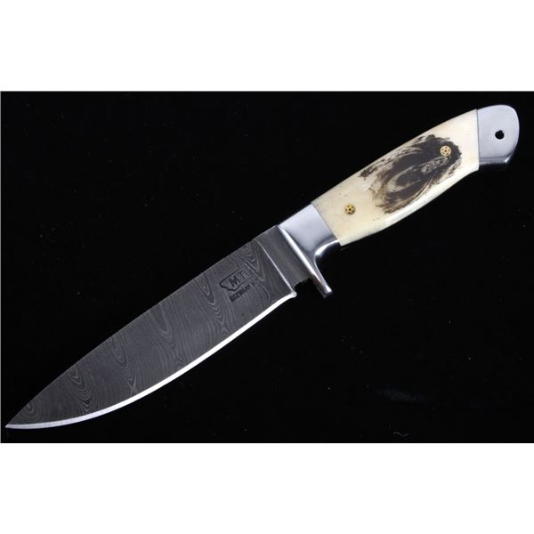 Yellowstone Grizzly Scrimshaw Damascus M.T. Knives