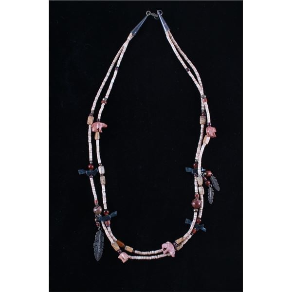 Navajo Sterling Silver Heishi Fetish Necklace