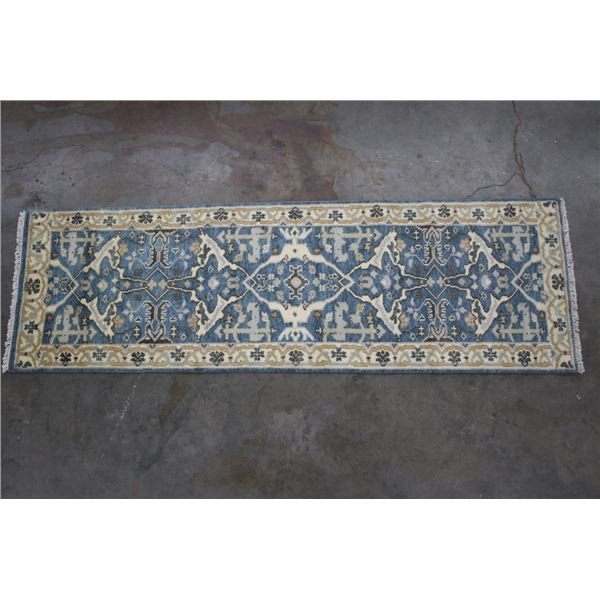 Oushak Persian Hand Knotted Wool Runner Rug 1930's