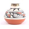 Image 4 : Isleta Pueblo Polychrome Pottery Oil Lamp w/ Shade