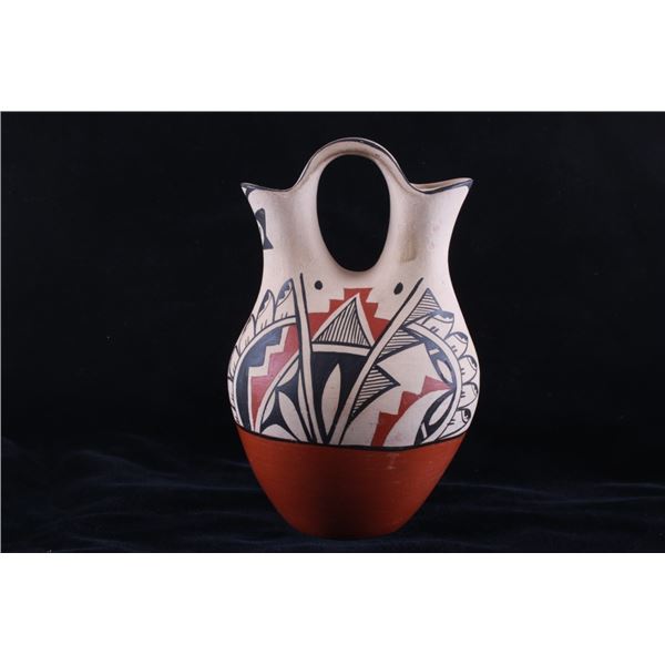 C. 1960's Jemez Pottery Wedding Vase by L. Tsosie