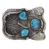 Image 1 : Navajo Silver & Turquoise Buckle c. 1950's