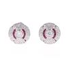 Image 1 : VS1 Natural Diamond & Ruby Platinum Earrings