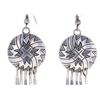 Image 2 : Navajo Sterling Silver Tooled Dangle Earring Pair