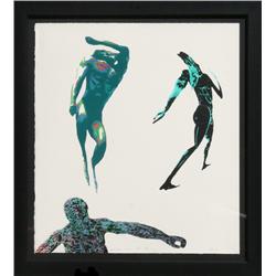Leon Golub, Dancing Men, Serigraph