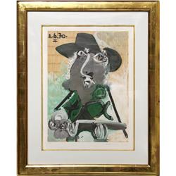 Pablo Picasso, Portrait d'Homme Au Chapeau, Lithograph 
