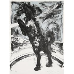 Luis Jimenez, Denver Mustang with Airplane, Lithograph 