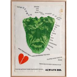 Jim Dine, Wolfman (Wall), Aquatint Etching 