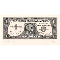 Robert Watts, Dollar Bill, Etching  