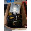 Image 2 : TOTE AND BOX OF AIR NAILERS, EXTENTION CORD, AIR HOSE, SHOP SUPPLIES