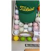 Image 8 : BOX OF GOLF BALLS, PRACTICE BALLS, 2 NEW TITLEIST HATS AND PROJEKT GOLF BAG