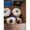 Image 2 : TOTE AND 2 BOXES OF TOOLS, SHOP SUPPLIES, HARDWARE, ETC