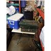 Image 1 : COLEMAN LOT - 10FT X 10FT TENT, COOLER, PROPANE HEATER AND 3 PROPANE CAMP STOVES
