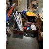 Image 1 : LOT OF BASEBALL GEAR, BATS, HOCKEY STICKS, ROLLER BLADES