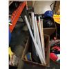 Image 2 : LOT OF BASEBALL GEAR, BATS, HOCKEY STICKS, ROLLER BLADES