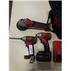 Image 2 : MILWAUKEE CORDLESS TOOL SET, INCLUDES 2 IMPACT GUNS AND ANGLE GRINDER, 2 BATTERIES AND CHARGER - TES