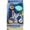 Image 7 : SMALL TOTE OF SEWING SUPPLIES WITH IHOME LIGHTED VANITY SPEAKER, SOUNDSPA REJUVENATE AND INTEX AIRBE