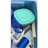Image 9 : SMALL TOTE OF SEWING SUPPLIES WITH IHOME LIGHTED VANITY SPEAKER, SOUNDSPA REJUVENATE AND INTEX AIRBE