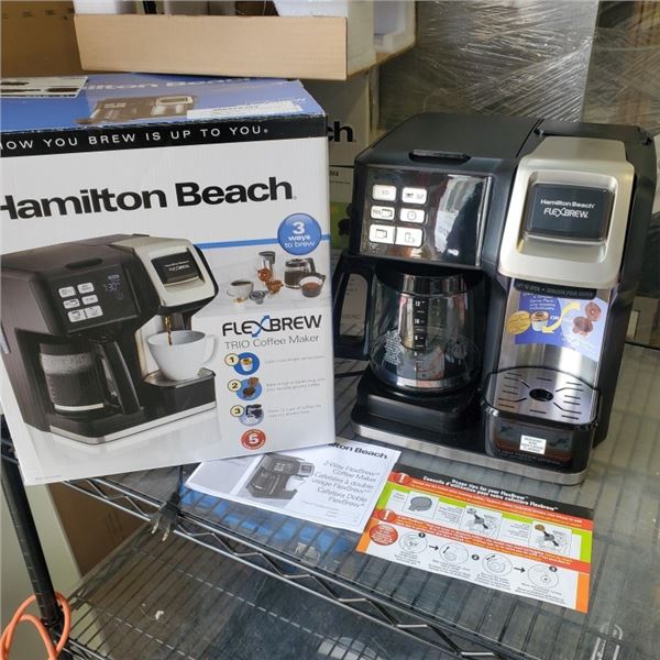 AS NEW HAMILTON BEACH FLEX BREW TRIO COFFEE MAKER - RETAIL $119