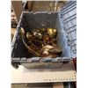 Image 1 : LARGE TOTE OF VINTAGE LAMP PARTS AND HARDWARE