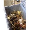 Image 2 : LARGE TOTE OF VINTAGE LAMP PARTS AND HARDWARE