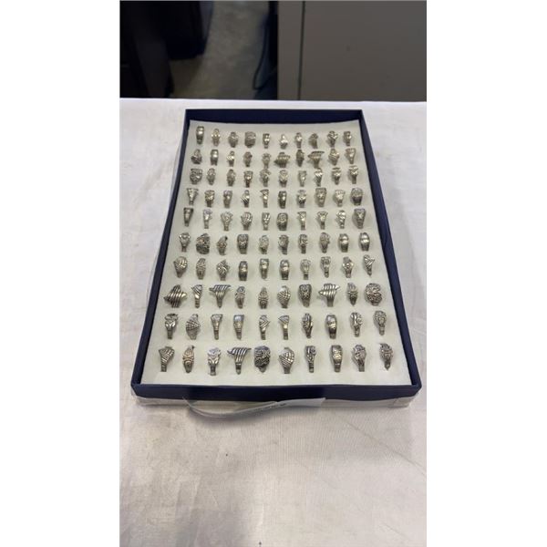 TRAY OF 100 NEW RINGS