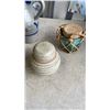 Image 3 : HAND PAINTED DISHES, POTTERY JUGS AND CONTAINERS AND SERVING DISHES