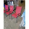 Image 2 : 4 STACKING PATIO CHAIRS - RED MESH