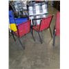 Image 8 : 4 STACKING PATIO CHAIRS - RED MESH