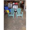 Image 1 : 2 GREEN PLASTIC STACKING ADIRONDACK CHAIRS