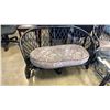 Image 2 : BLACK RATTAN GLASSTOP PATIO SET - LOVESEAT, 2 CHAIRS AND GLASSTOP COFFEE TABLE