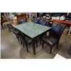 Image 2 : MODERN GLASSTOP DINING TABLE WITH 6 CHAIRS