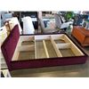 Image 2 : BURGUNDY QUEENSIZE BED FRAME