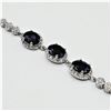 Image 1 : STERLING SILVER 7.75MM X 5.8MM NATURAL SAPPHIRE (3.63CTS) & CZ BRACELET, W/A $1140.00