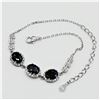 Image 2 : STERLING SILVER 7.75MM X 5.8MM NATURAL SAPPHIRE (3.63CTS) & CZ BRACELET, W/A $1140.00