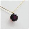 Image 1 : 10KT. YELLOW GOLD 8MM X 8MM NATURAL GARNET SOLITAIRE PENDANT WITH STERLING CHAIN, 1.8CTS, W/A $780.0