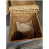 Image 2 : 2 WICKER BASKETS AND GREY STORAGE BOX
