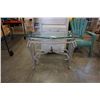 Image 1 : METAL BASE GLASS TOP HALL TABLE